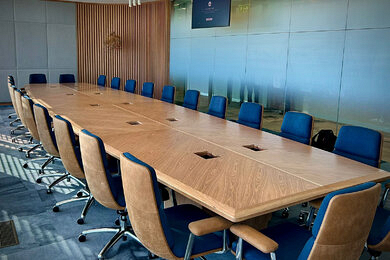8m White Oak Boardroom Table 
